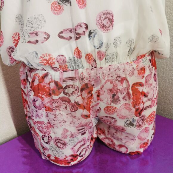 Pink Jewels Romper Sz Small Gyaru Gal Style Outfit Cosplay Costume Strip Cabaret - Picture 3 of 8